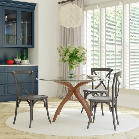 Emma + Oliver Hand Stained Grey X-Back Chair