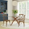 thumbnail image 1 of Emma + Oliver Hand Scraped and Stained Dark Natural Finish X-Back Chair, 1 of 14