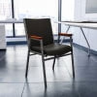 Emma + Oliver Heavy Duty Black Vinyl Stack Chair with Arms