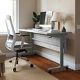 thumbnail image 1 of Emma + Oliver Heavy-Duty Flip Top Training Table with Nesting Design, Privacy Panel, T-Legs, 1" Gray Tabletop, Gray Metal Frame - 60" x 24", 1 of 15