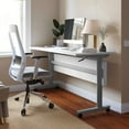 thumbnail image 1 of Emma + Oliver Heavy-Duty Flip Top Training Table with Nesting Design, Privacy Panel, T-Legs, 1" White Tabletop, Gray Metal Frame - 60" x 24", 1 of 15
