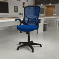 thumbnail image 1 of Emma + Oliver High Back Blue Mesh Ergonomic Office Chair with Black Frame and Flip-up Arms, 1 of 16