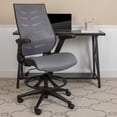 thumbnail image 1 of Emma + Oliver High Back Dark Gray Mesh Ergonomic Drafting Chair with Adjustable Flip-Up Arms, 1 of 13