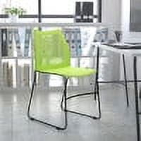 Emma + Oliver Home and Office Green Sled Base Stack Chair with Air-Vent Back - Guest Chair