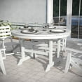 thumbnail image 1 of Emma + Oliver Indoor-Outdoor 48" Round Recycled HDPE Adirondack Dining Table for 4 in White, 1 of 8