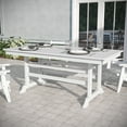 thumbnail image 1 of Emma + Oliver Indoor-Outdoor 72" Rectangle Adirondack Dining Table for 6 with Recycled HDPE Construction in White, 1 of 8