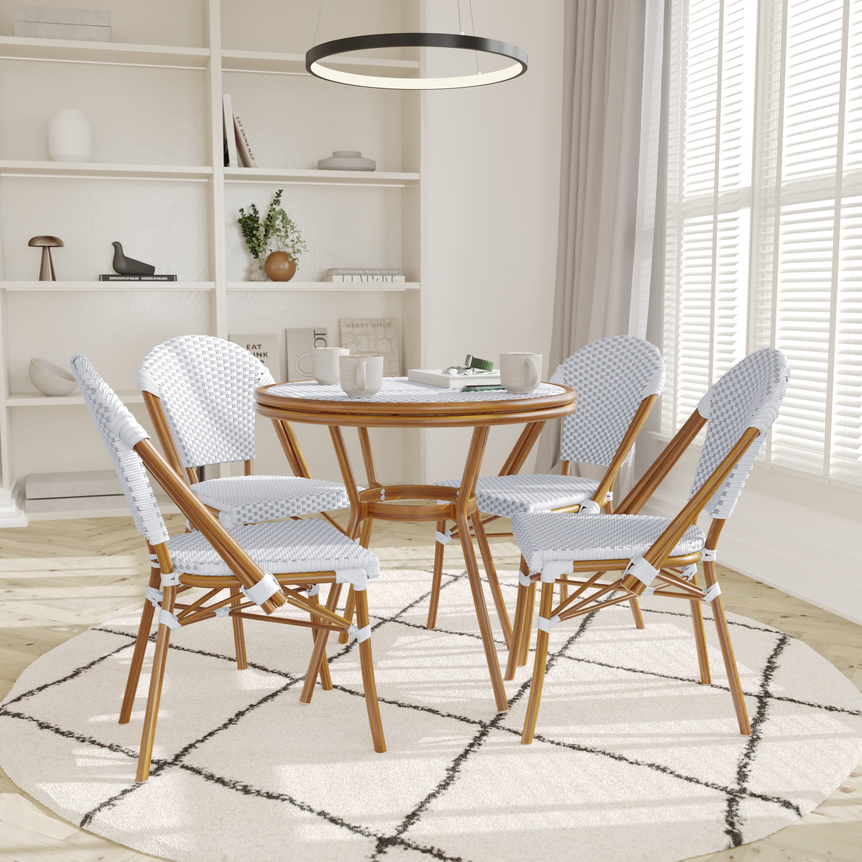 Emma + Oliver Indoor/Outdoor Bistro Style 31.5 in. Table with