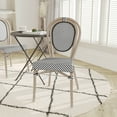 thumbnail image 1 of Emma + Oliver Indoor/Outdoor Stacking Thonet Bistro Style Chair with Black & White Textilene Seat and LT Natural Bamboo Finished Metal Frame, 1 of 14