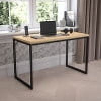 Emma + Oliver Industrial Modern Desk-47"L Commercial Grade Home Office Desk-Maple/Black