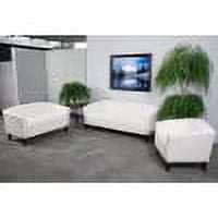 Emma + Oliver Ivory LeatherSoft Loveseat with Cherry Wood Feet