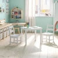 Emma + Oliver Kids 3 Piece Solid Hardwood Table and Chair Set for Playroom, Kitchen - White