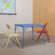Emma + Oliver Kids Colorful 3 PC Folding Table and Chair Set Daycare Classroom