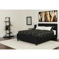 thumbnail image 1 of Emma + Oliver King Four Button Tufted Platform Bed/Mattress-Black Fabric, 1 of 6