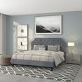 thumbnail image 1 of Emma + Oliver King Size Arched Tufted Platform Bed in Light Gray Fabric, 1 of 10