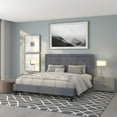 thumbnail image 1 of Emma + Oliver King Size Panel Tufted Platform Bed in Light Gray Fabric, 1 of 13