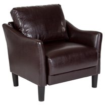 Devon & Claire Kyle 100% Top Grain Leather Swivel Accent Chair