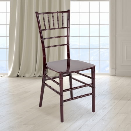 Emma + Oliver Mahogany Stackable Resin Chiavari Chair