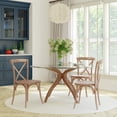 thumbnail image 1 of Emma + Oliver X-Back Chair with Hand Stained Medium White Woodgrain Finish, 1 of 14