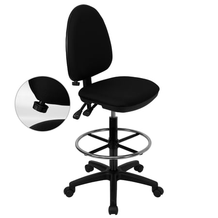 EMMA + OLIVER Fabric Mid Back Draft Office Desk Chair, Black
