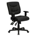 thumbnail image 1 of Emma + Oliver Mid-Back Black LeatherSoft Multifunction Ergonomic Task Office Chair w/ Arms, 1 of 4
