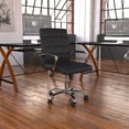 thumbnail image 1 of Emma + Oliver Mid-Back Black Vinyl Executive Swivel Office Chair with Chrome Base and Arms, 1 of 12
