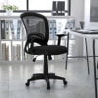 Emma + Oliver Mid-Back Designer Black Mesh Swivel Task Office Chair with Arms