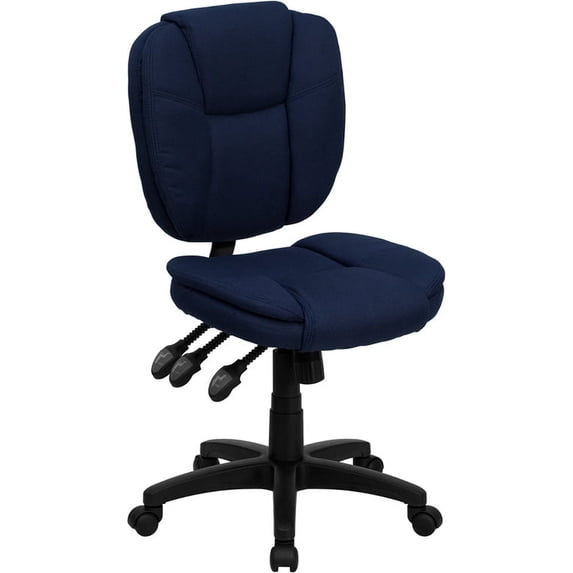 EMMA + OLIVER Mid-Back Ergonomic Task Chair with Pillow Top Cushioning, Navy Blue