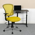 thumbnail image 1 of Emma + Oliver Mid-Back Yellow Mesh Swivel Task Office Chair with Chrome Base and Arms, 1 of 12