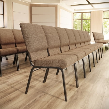 Emma + Oliver Mixed Tan Church Chair 20.5 in. Wide