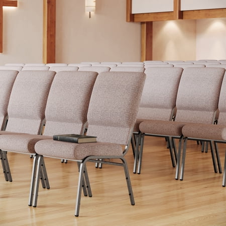 Emma + Oliver Mixed Tan Church Chairs 18.5 in. Wide