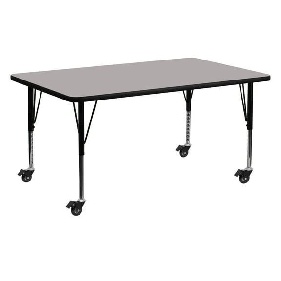 Emma + Oliver Mobile 24x60 Grey HP Laminate Preschool Activity Table
