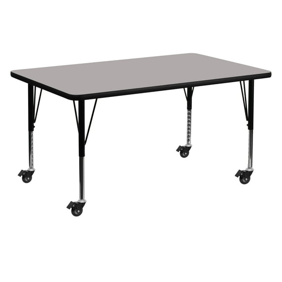 Emma + Oliver Mobile 30x60 Grey HP Laminate Preschool Activity Table