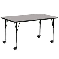 Emma   Oliver Mobile 30x72 Grey HP Laminate Adjustable Activity Table