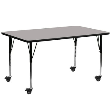 Emma + Oliver Mobile 30x72 Grey HP Laminate Adjustable Activity Table