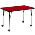 thumbnail image 1 of Emma + Oliver Mobile 36x72 Red Thermal Laminate Adjustable Activity Table, 1 of 3
