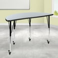 thumbnail image 1 of Emma + Oliver Mobile 47.5" Half Circle Wave Flexible Collaborative Grey Adjustable Height Activity Table, 1 of 11