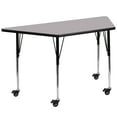 thumbnail image 1 of Emma + Oliver Mobile Trapezoid Grey Thermal Laminate Adjustable Activity Table, 1 of 5