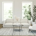 thumbnail image 1 of Emma + Oliver Modern Design Geometric Bohemian Low Pile 8' x 10' Ivory And Black Area Rug, 1 of 9