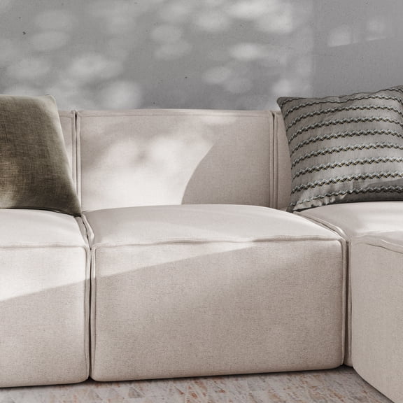 Emma + Oliver Modular Armless Middle Chair in Cream