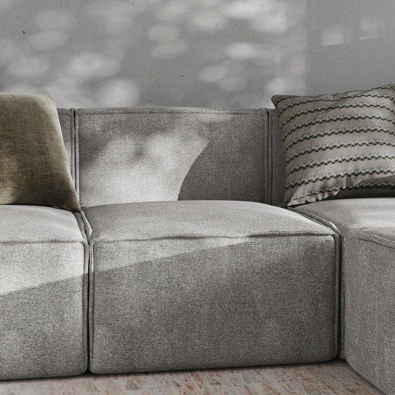 Emma + Oliver Modular Armless Middle Chair in Gray