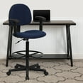 thumbnail image 1 of Emma + Oliver Navy Blue Fabric 2 Cylinder Drafting Chair with Adjustable Arms, 1 of 12