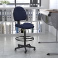 thumbnail image 1 of Emma + Oliver Adjustable Height Drafting Chair with Adjustable Foot Ring in Navy Blue Patterned Fabric, 1 of 10