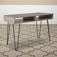 thumbnail image 1 of Emma + Oliver Oak Wood Grain Finish Computer Table with Black Metal Legs, 1 of 9