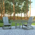 thumbnail image 1 of Emma + Oliver Set of 2 Modern All-Weather Gray Poly Resin Adirondack Rocking Chairs with Matching Side Table for Outdoor Use, 1 of 11