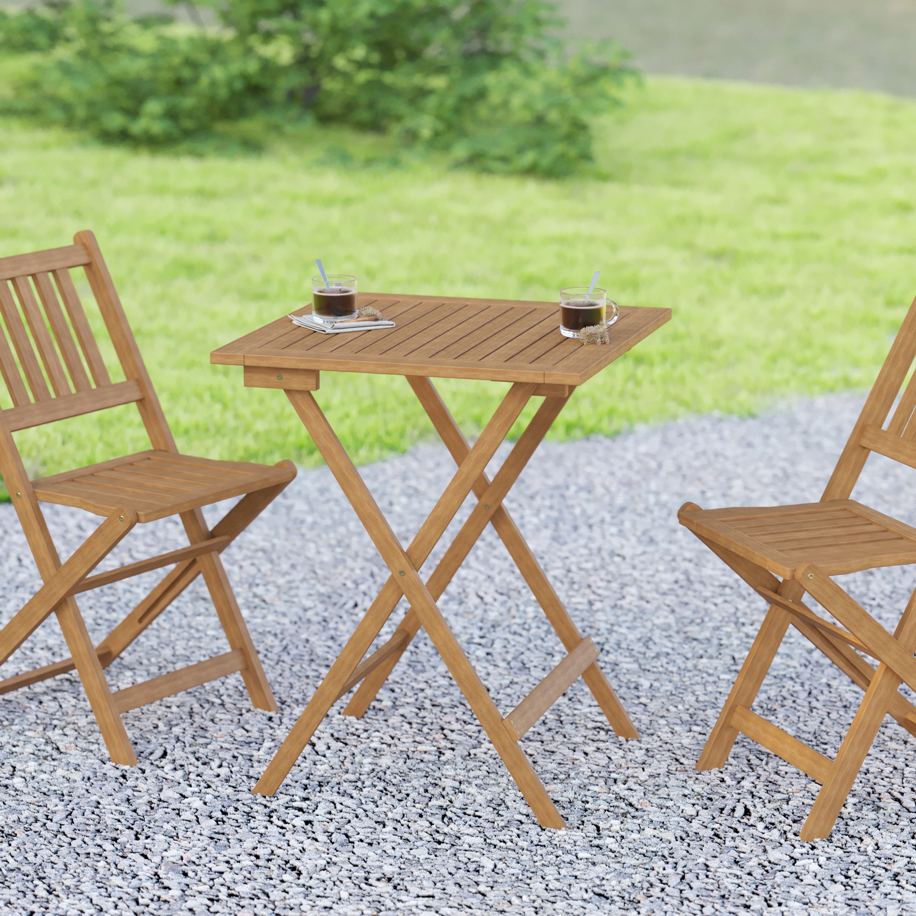 Emma + Oliver Portable Natural Solid Acacia Wood Folding Patio Side — free download