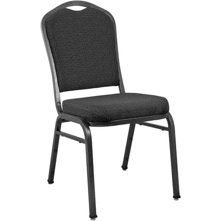 Emma + Oliver Premium Patterned Black Crown Back Banquet Chair
