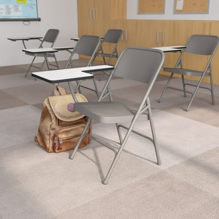Emma + Oliver Premium Steel Folding Right Handed Tablet Arm Chair