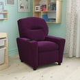thumbnail image 1 of Emma + Oliver Purple Microfiber Kids Recliner with Cup Holder, 1 of 13
