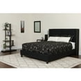 thumbnail image 1 of Emma + Oliver Queen Accent Extended Panel Platform Bed/Memory Foam Mattress-Black Fabric, 1 of 6
