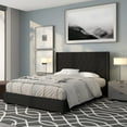 thumbnail image 1 of Emma + Oliver Queen Accent Extended Panel Platform Bed in Black Fabric, 1 of 10